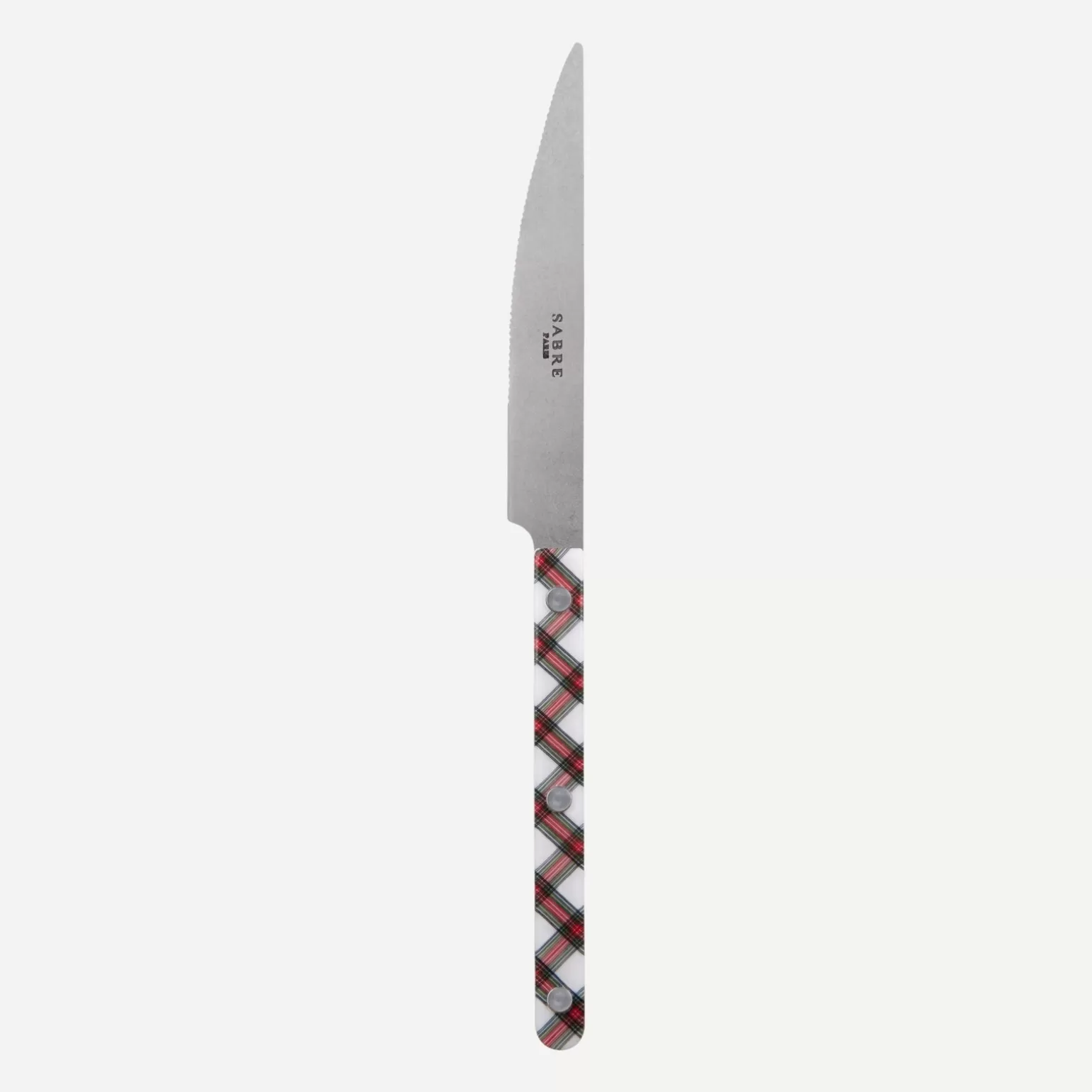Couteau De Table<Sabre Paris Bistrot Vintage Tartan, Blanc