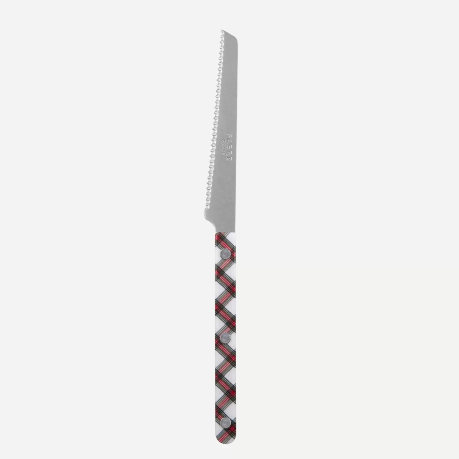 Couteau À Tomate<Sabre Paris Bistrot Vintage Tartan, Blanc