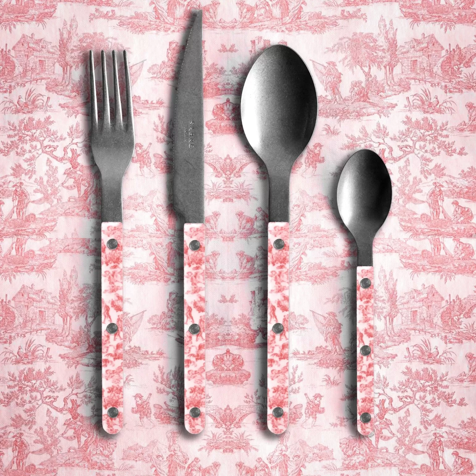 Cuillère À Soupe<Sabre Paris Bistrot Vintage Toile, Rouge