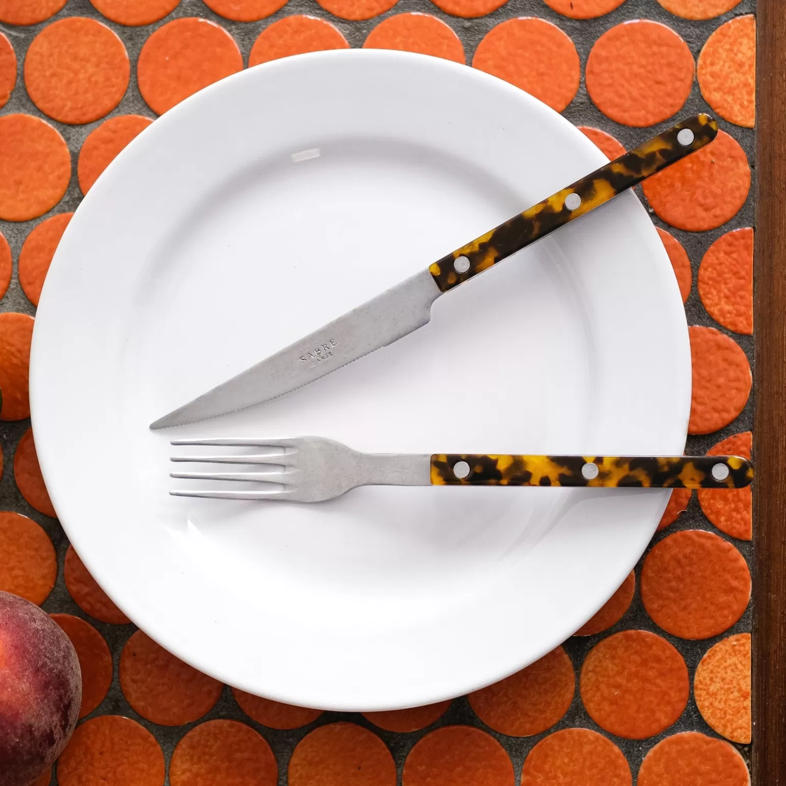 Fourchette De Table<Sabre Paris Bistrot Vintage Tortue, Effet Écaille