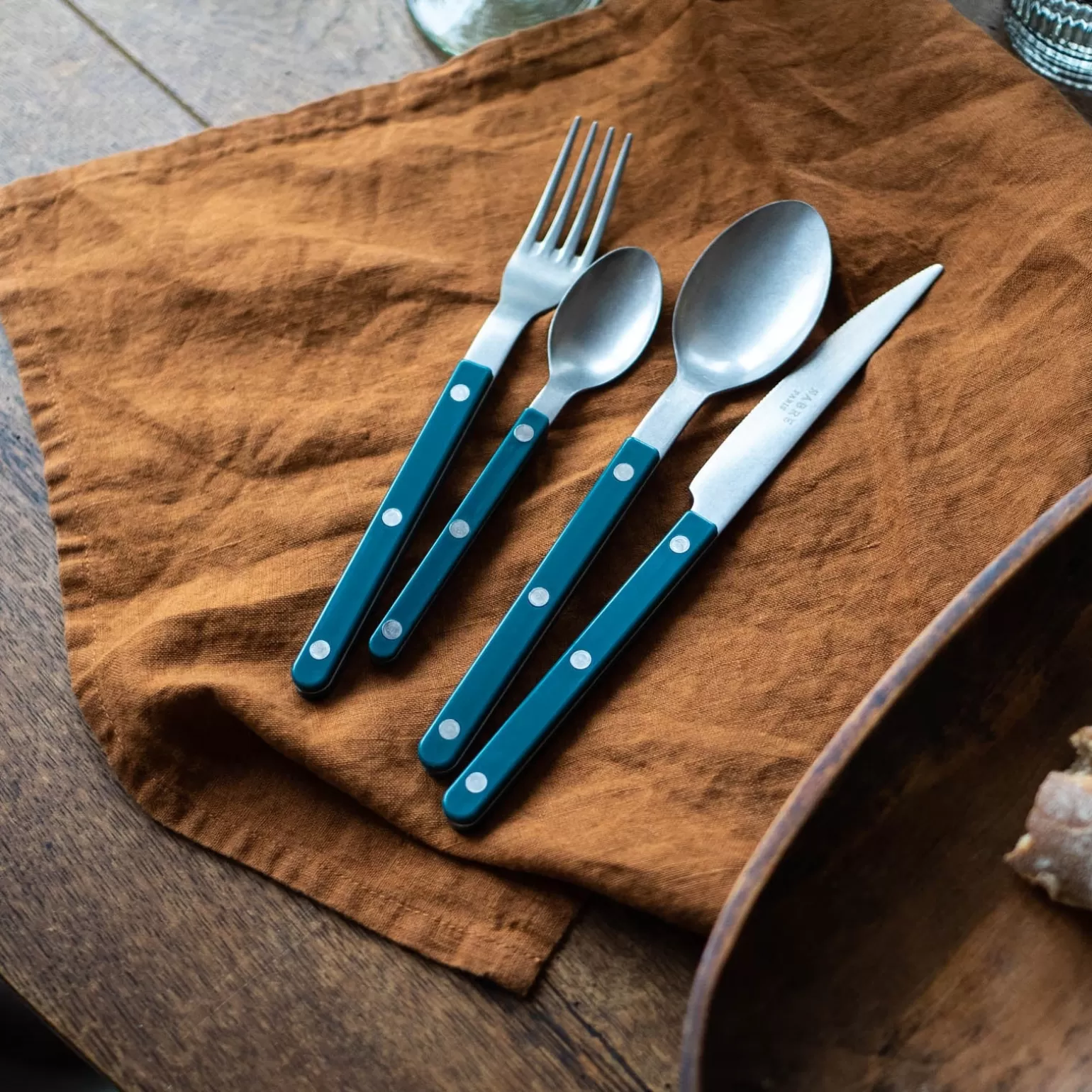 Cuillère À Soupe<Sabre Paris Bistrot Vintage Uni, Bleu canard