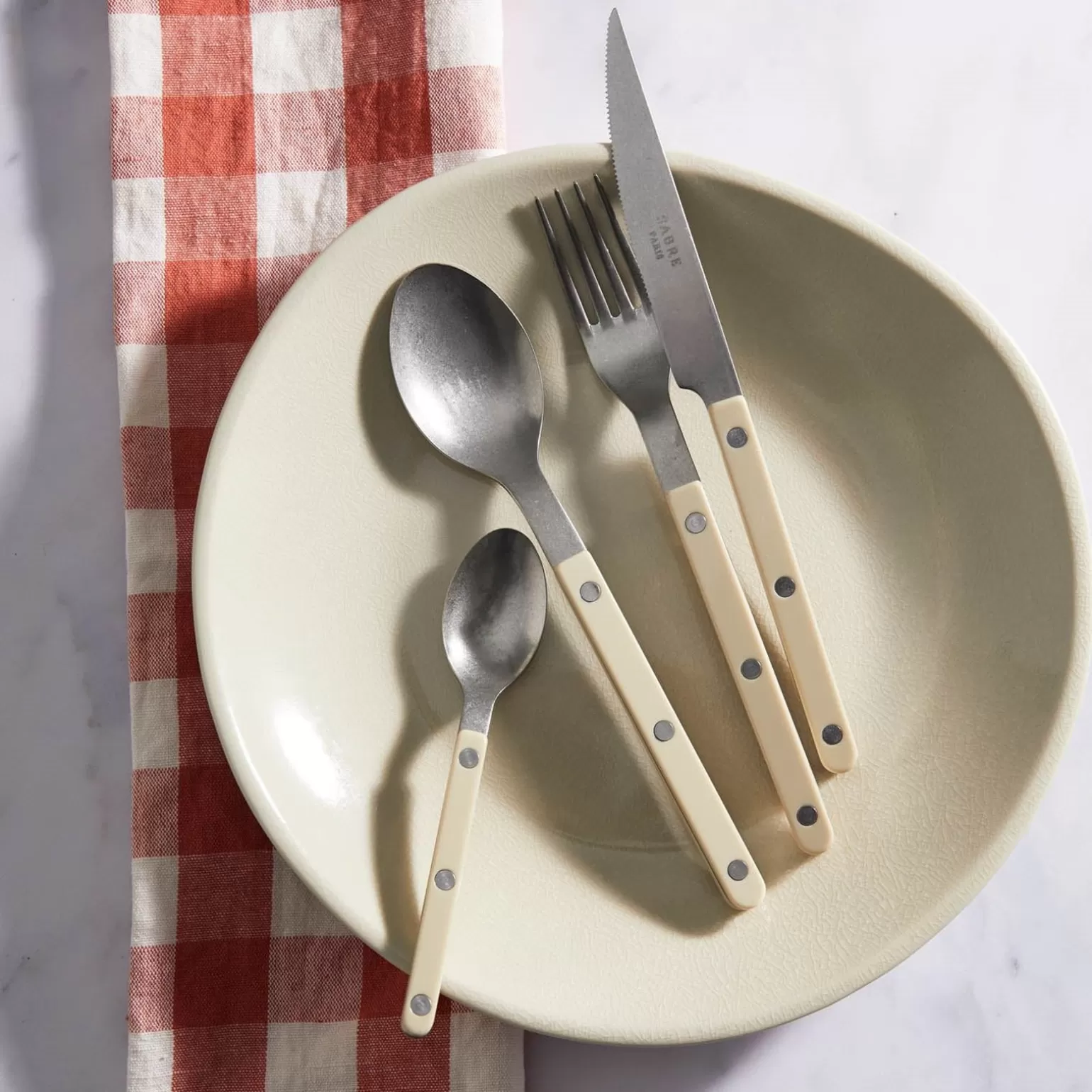 Couteau De Table<Sabre Paris Bistrot Vintage Uni, Mastic