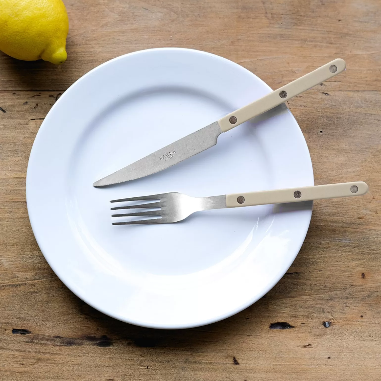 Couteau De Table<Sabre Paris Bistrot Vintage Uni, Mastic