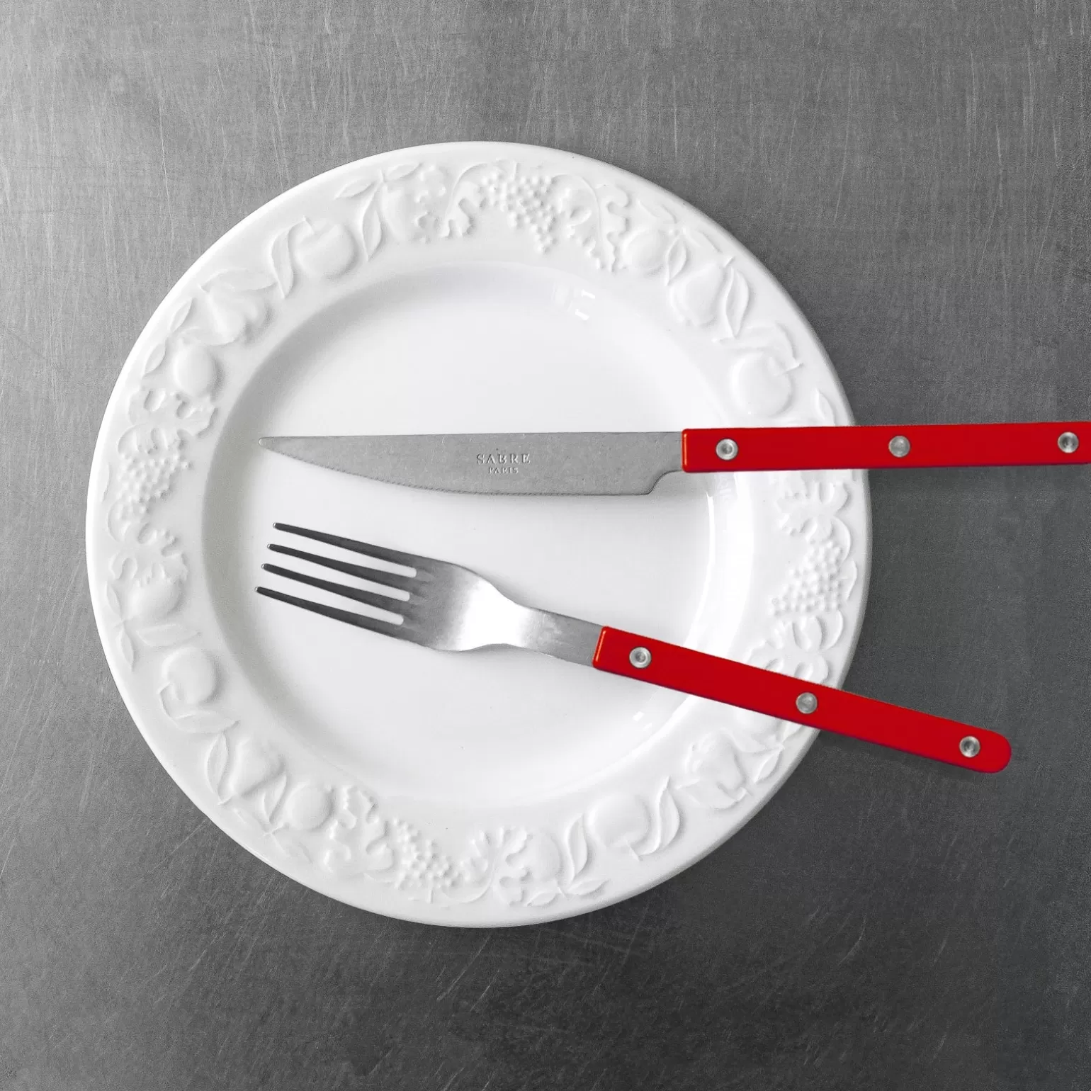 Couteau De Table<Sabre Paris Bistrot Vintage Uni, Rouge
