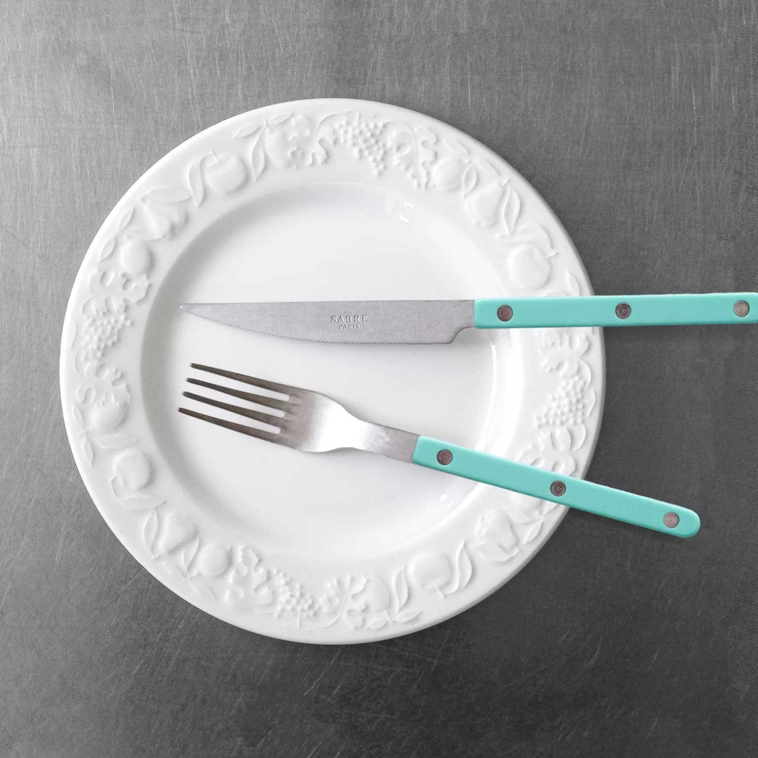 Couteau De Table<Sabre Paris Bistrot Vintage Uni, Vert pastel