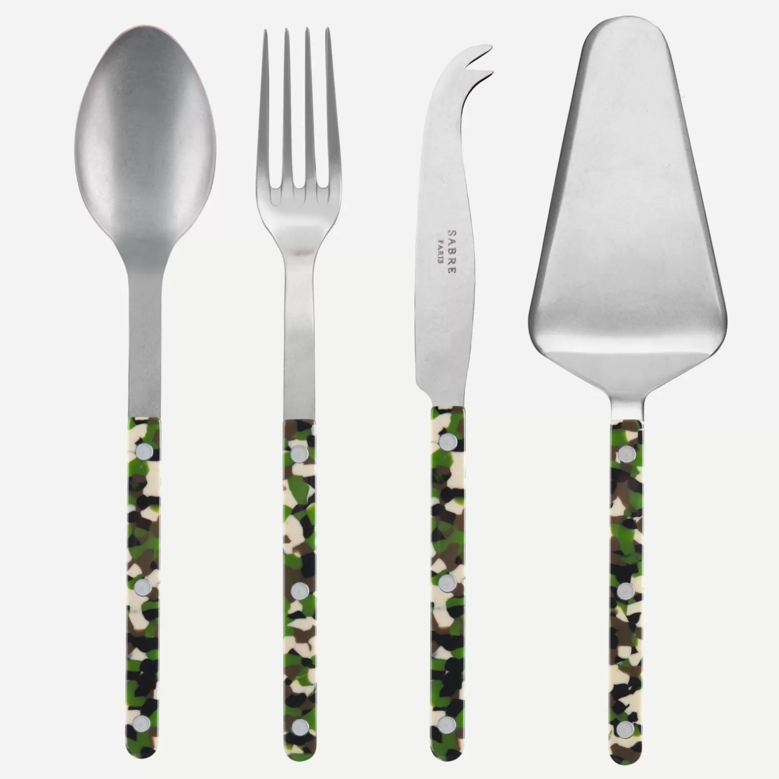 Set Les Essentiels - Ensemble De 4 Couverts De Service<Sabre Paris Bistrot Vintage Camouflage, Vert