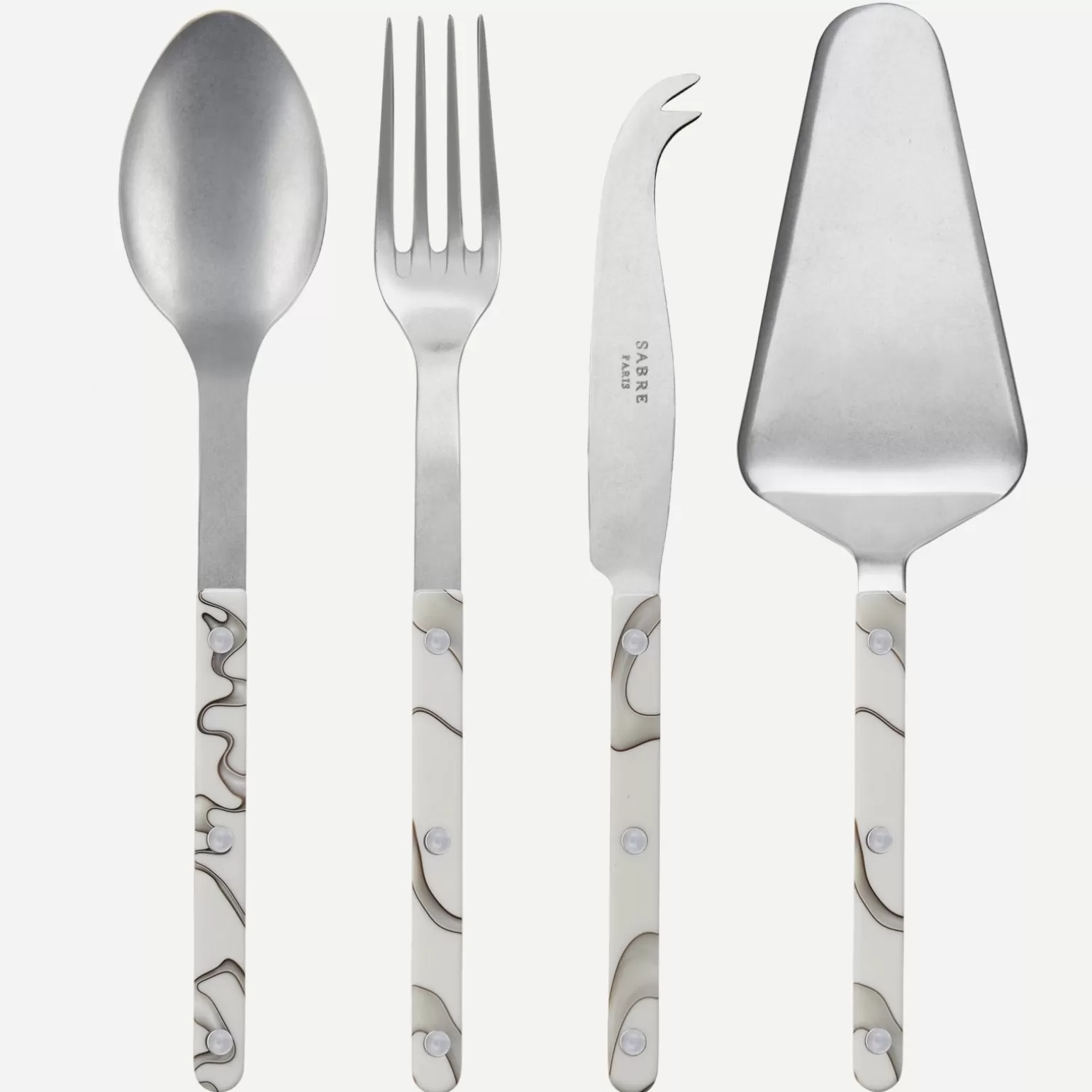 Set Les Essentiels - Ensemble De 4 Couverts De Service<Sabre Paris Bistrot Vintage Dune, Ivoire