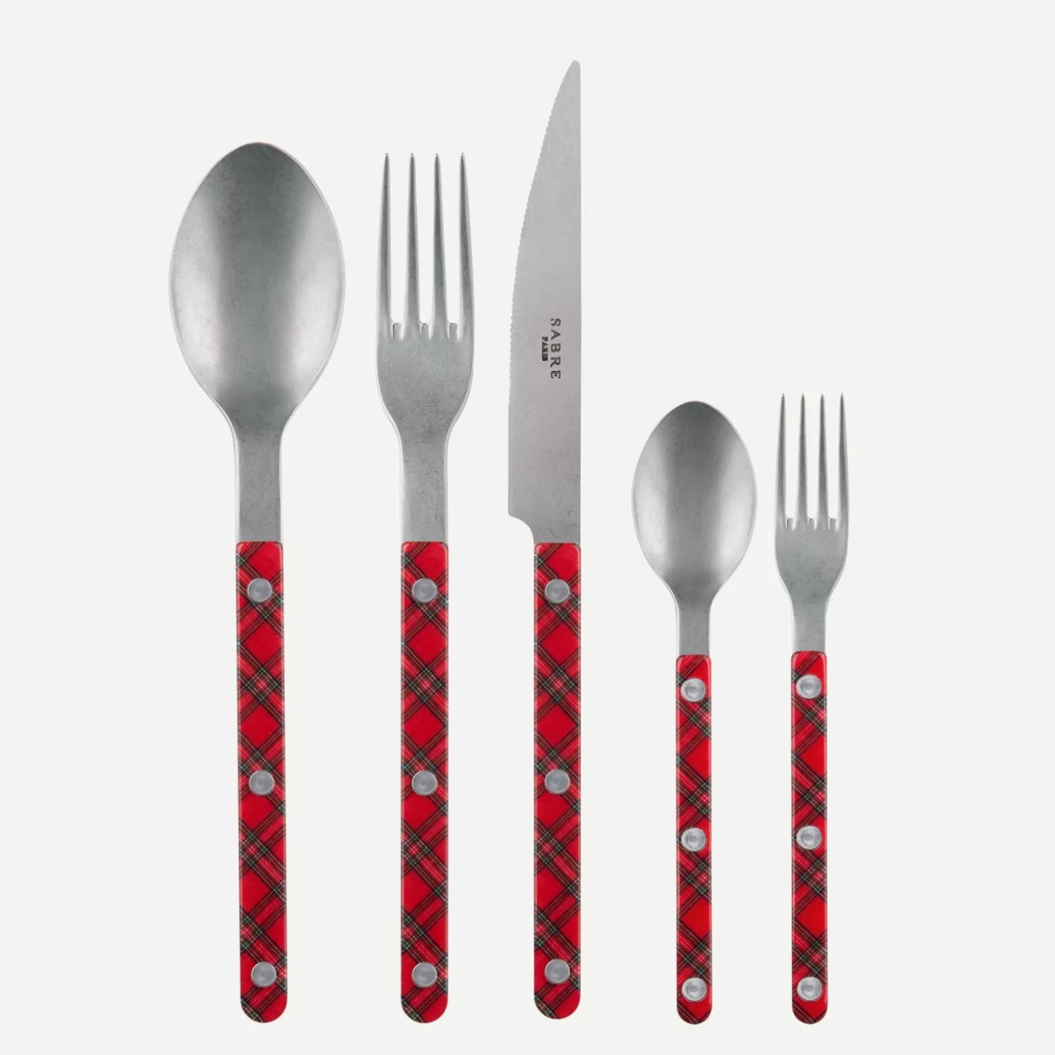 Set De 5 Pièces<Sabre Paris Bistrot Vintage Tartan, Rouge