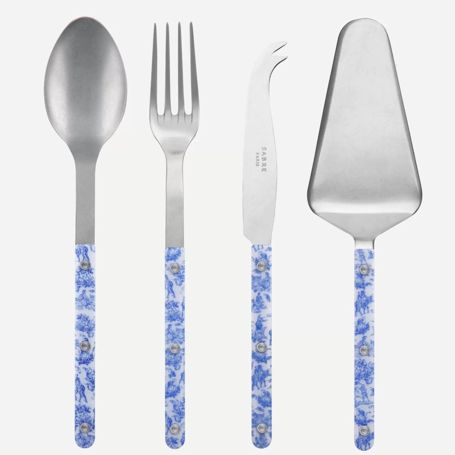 Set Les Essentiels - Ensemble De 4 Couverts De Service<Sabre Paris Bistrot Vintage Toile, Bleu