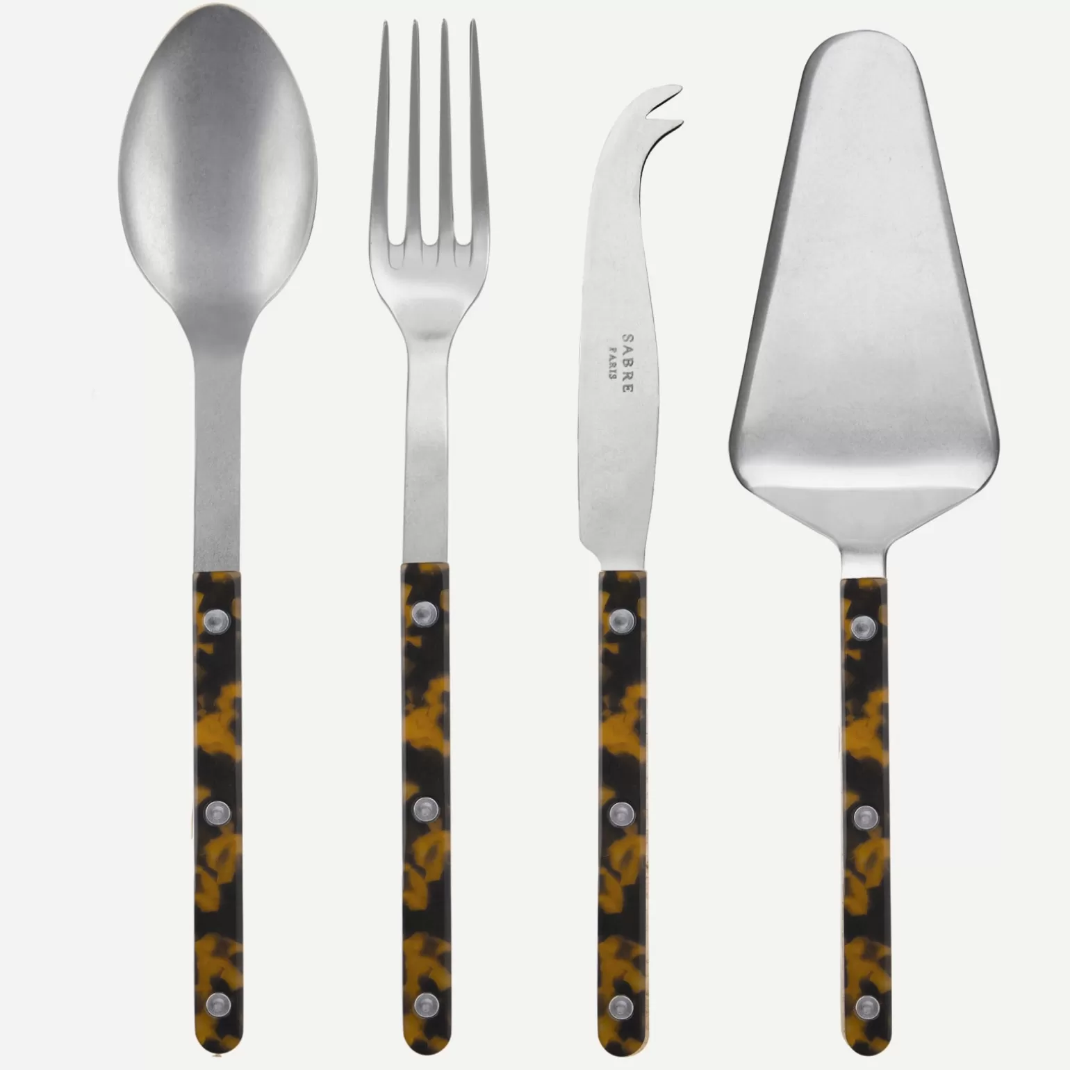 Set Les Essentiels - Ensemble De 4 Couverts De Service<Sabre Paris Bistrot Vintage Tortue, Effet Écaille