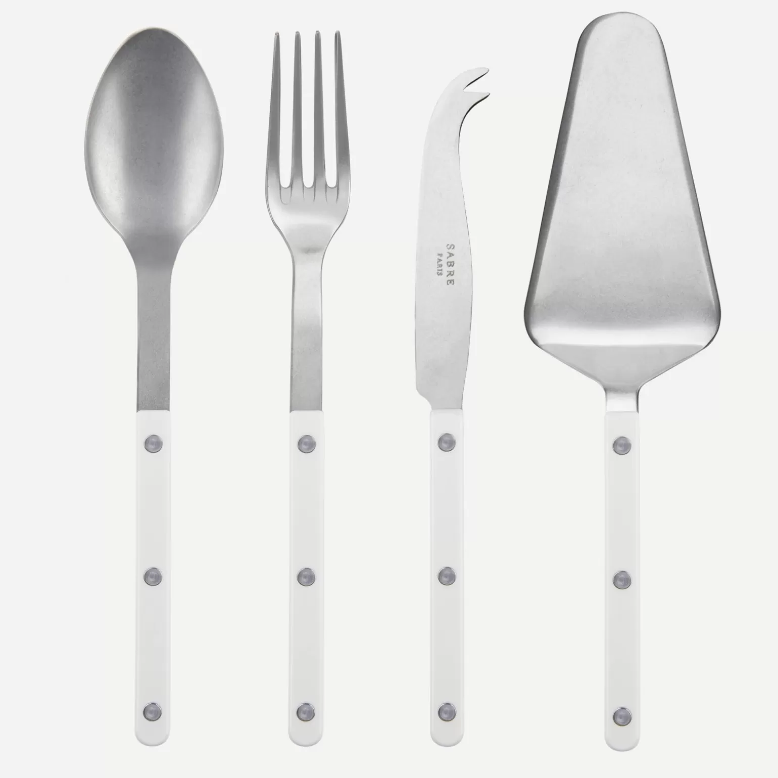 Set Les Essentiels - Ensemble De 4 Couverts De Service<Sabre Paris Bistrot Vintage Uni, Blanc