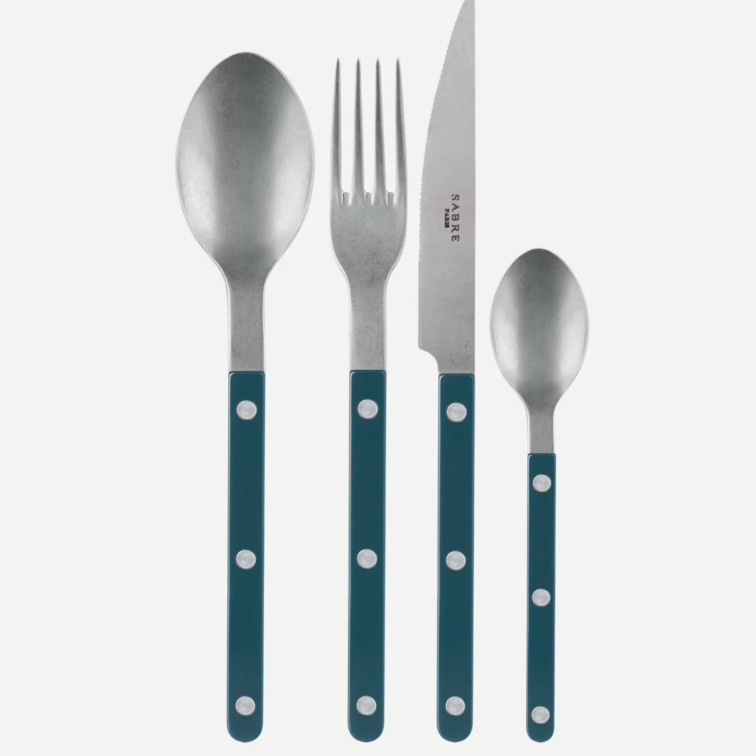 Set De 4 Pièces<Sabre Paris Bistrot Vintage Uni, Bleu canard