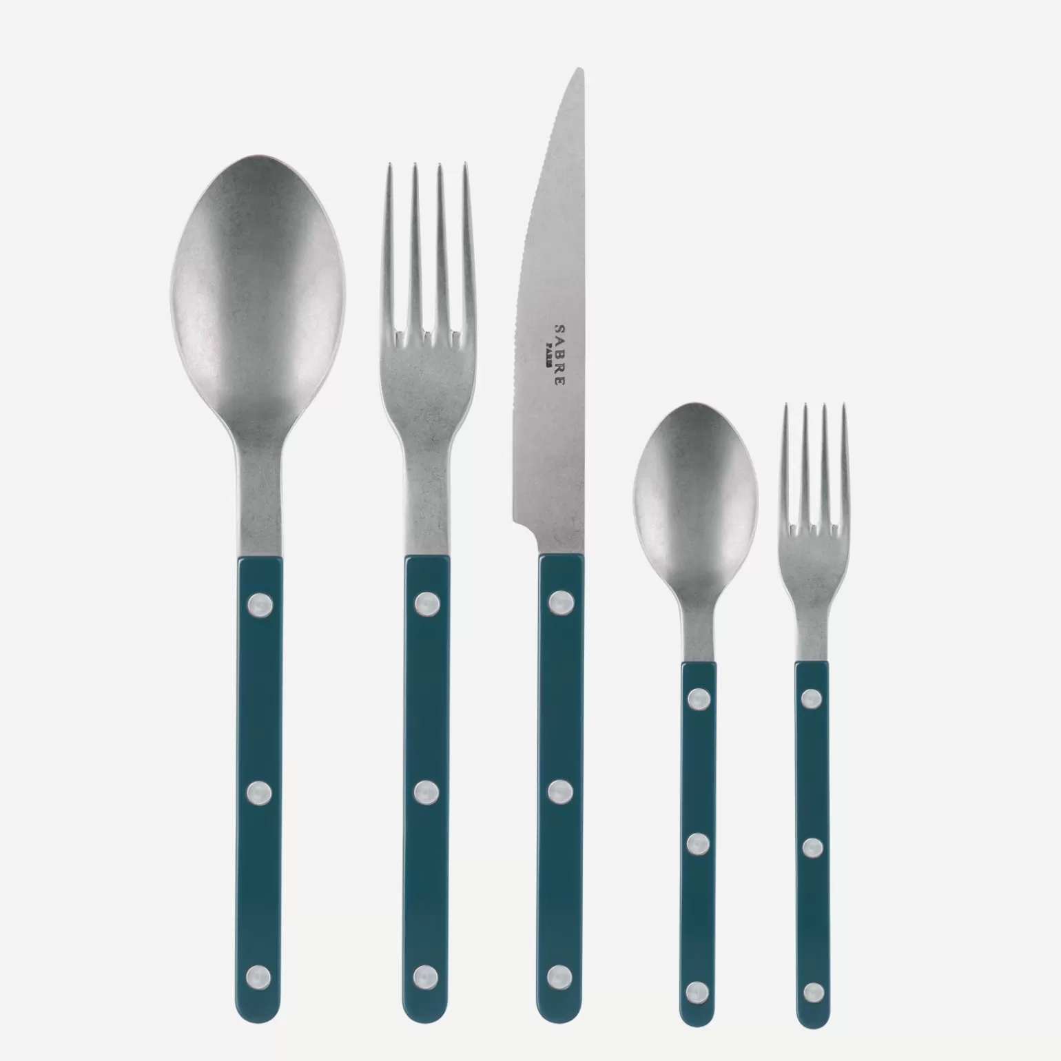 Set De 5 Pièces<Sabre Paris Bistrot Vintage Uni, Bleu canard
