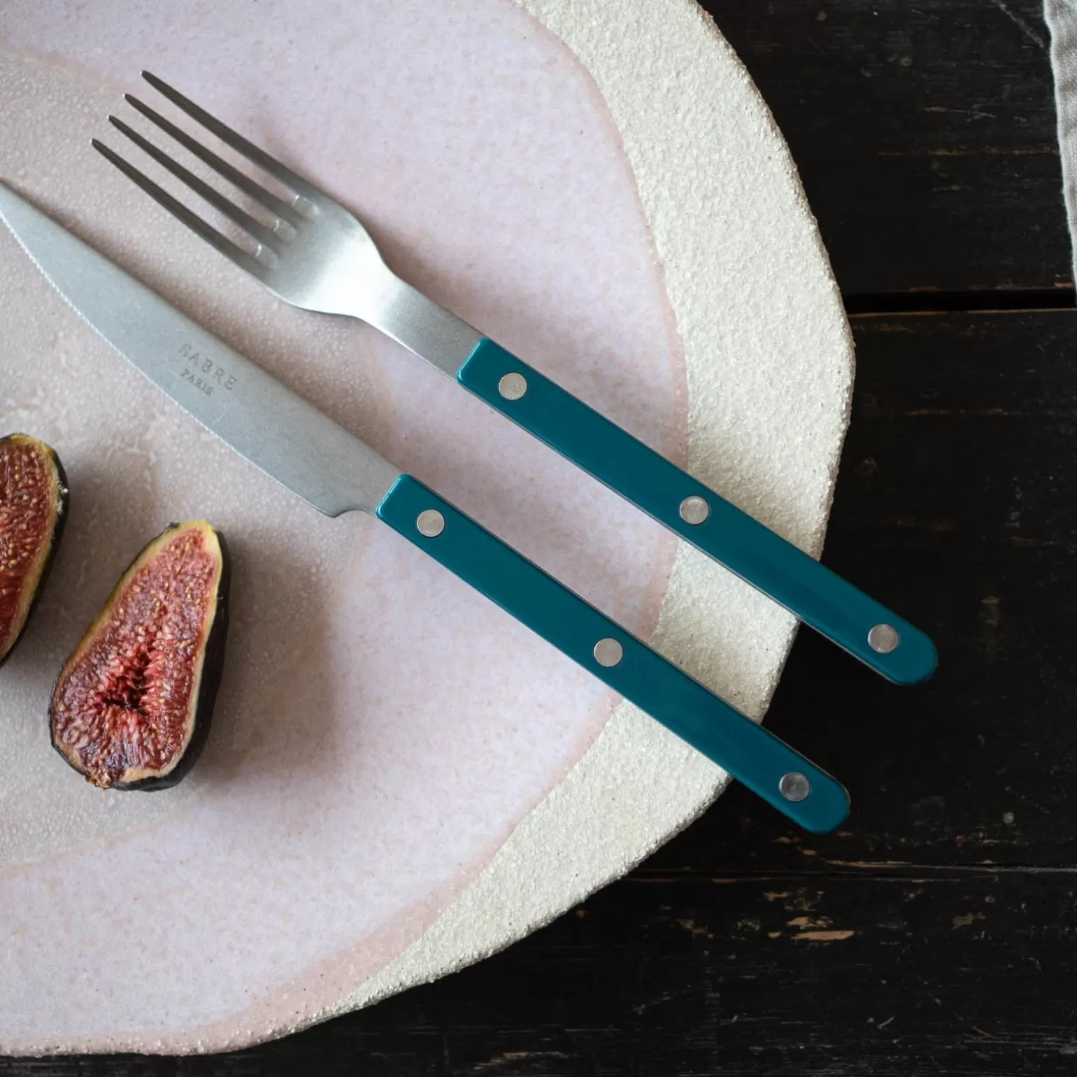 Set De 4 Pièces<Sabre Paris Bistrot Vintage Uni, Bleu canard