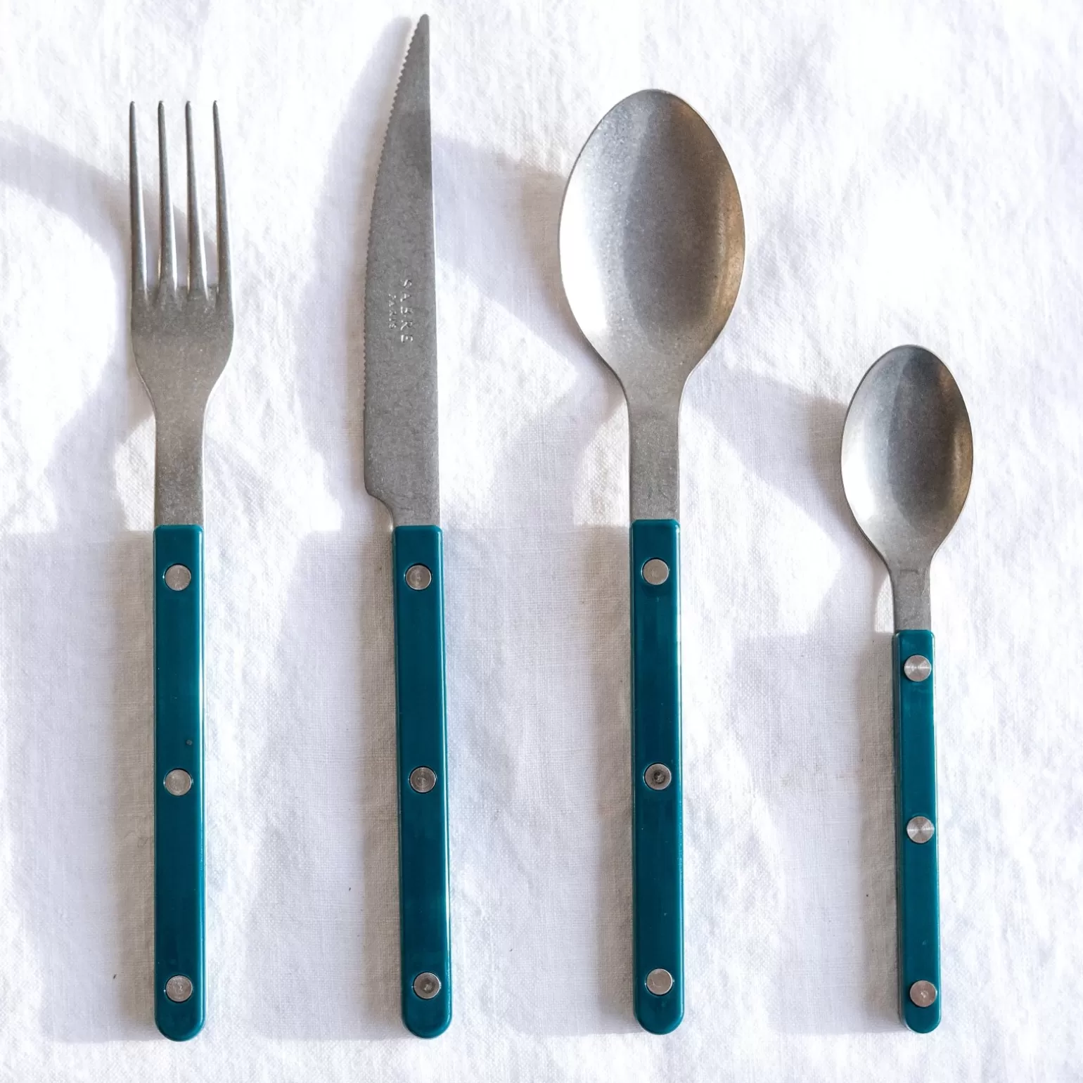 Set De 4 Pièces<Sabre Paris Bistrot Vintage Uni, Bleu canard