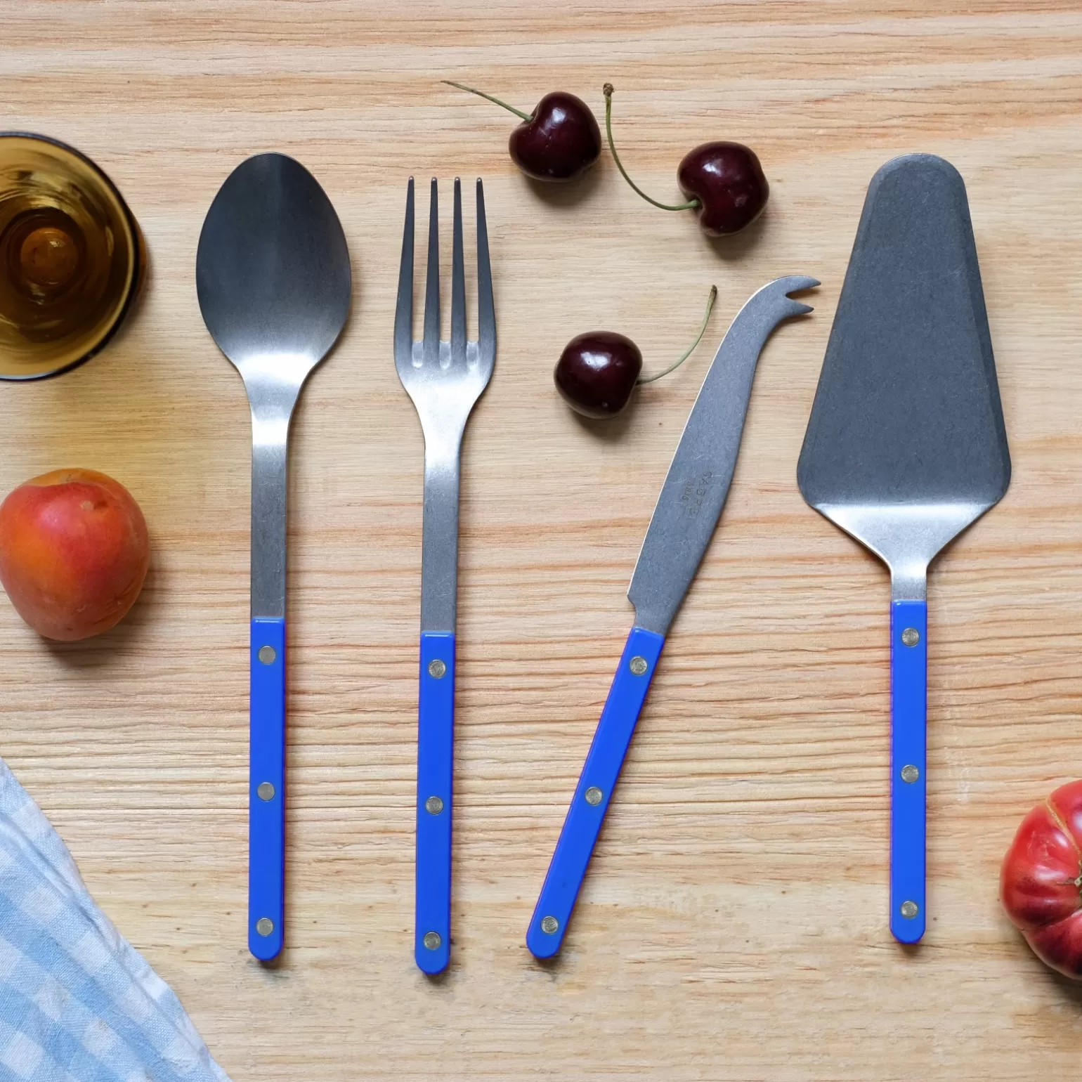 Set Les Essentiels - Ensemble De 4 Couverts De Service<Sabre Paris Bistrot Vintage Uni, Bleu outremer