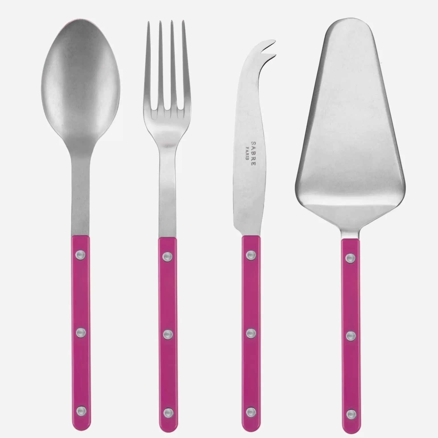 Set Les Essentiels - Ensemble De 4 Couverts De Service<Sabre Paris Bistrot Vintage Uni, Framboise
