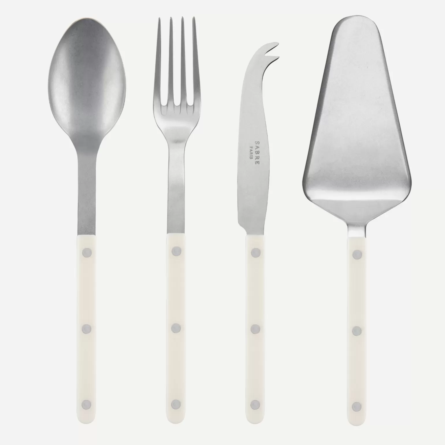 Set Les Essentiels - Ensemble De 4 Couverts De Service<Sabre Paris Bistrot Vintage Uni, Ivoire