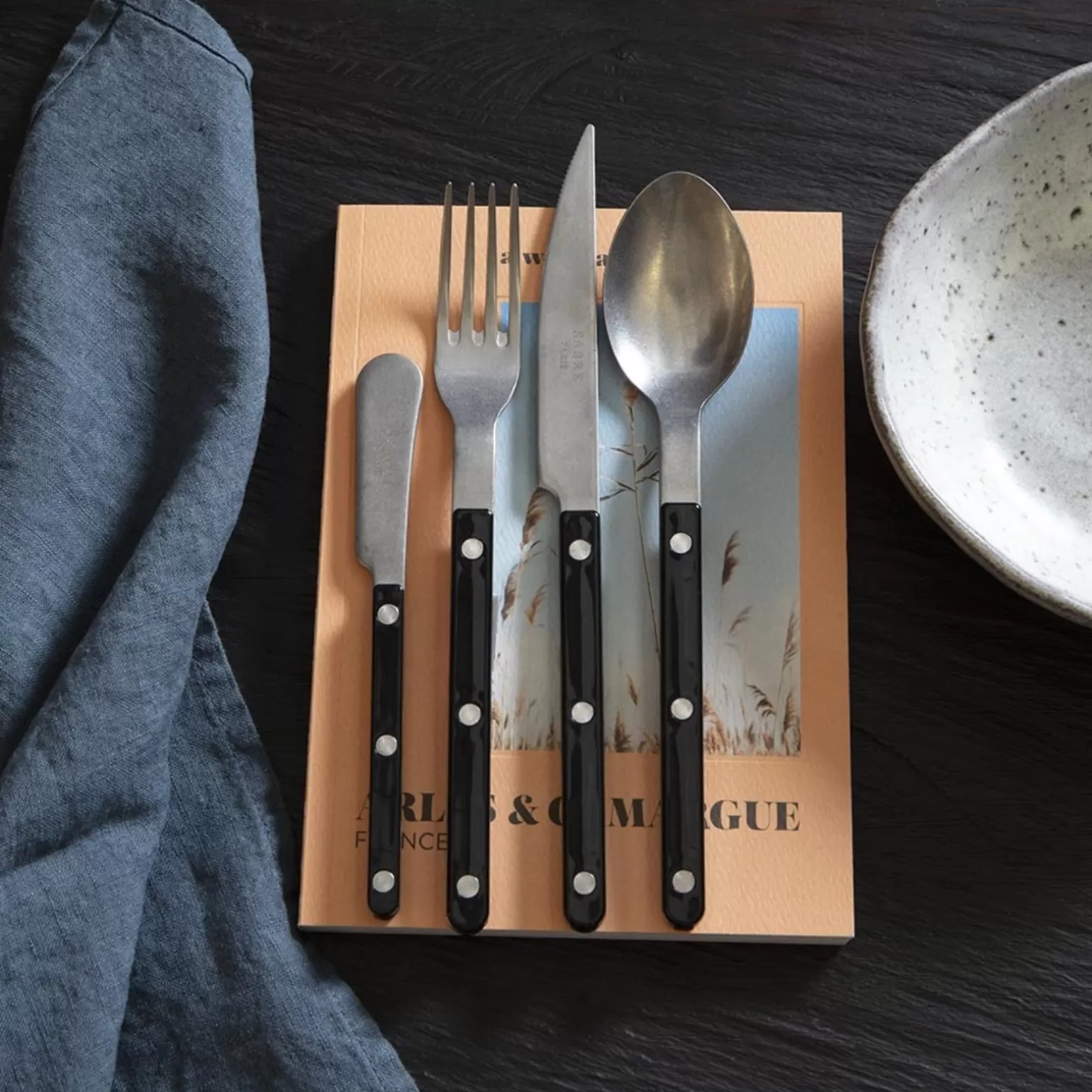 Set De 5 Pièces<Sabre Paris Bistrot Vintage Uni, Noir