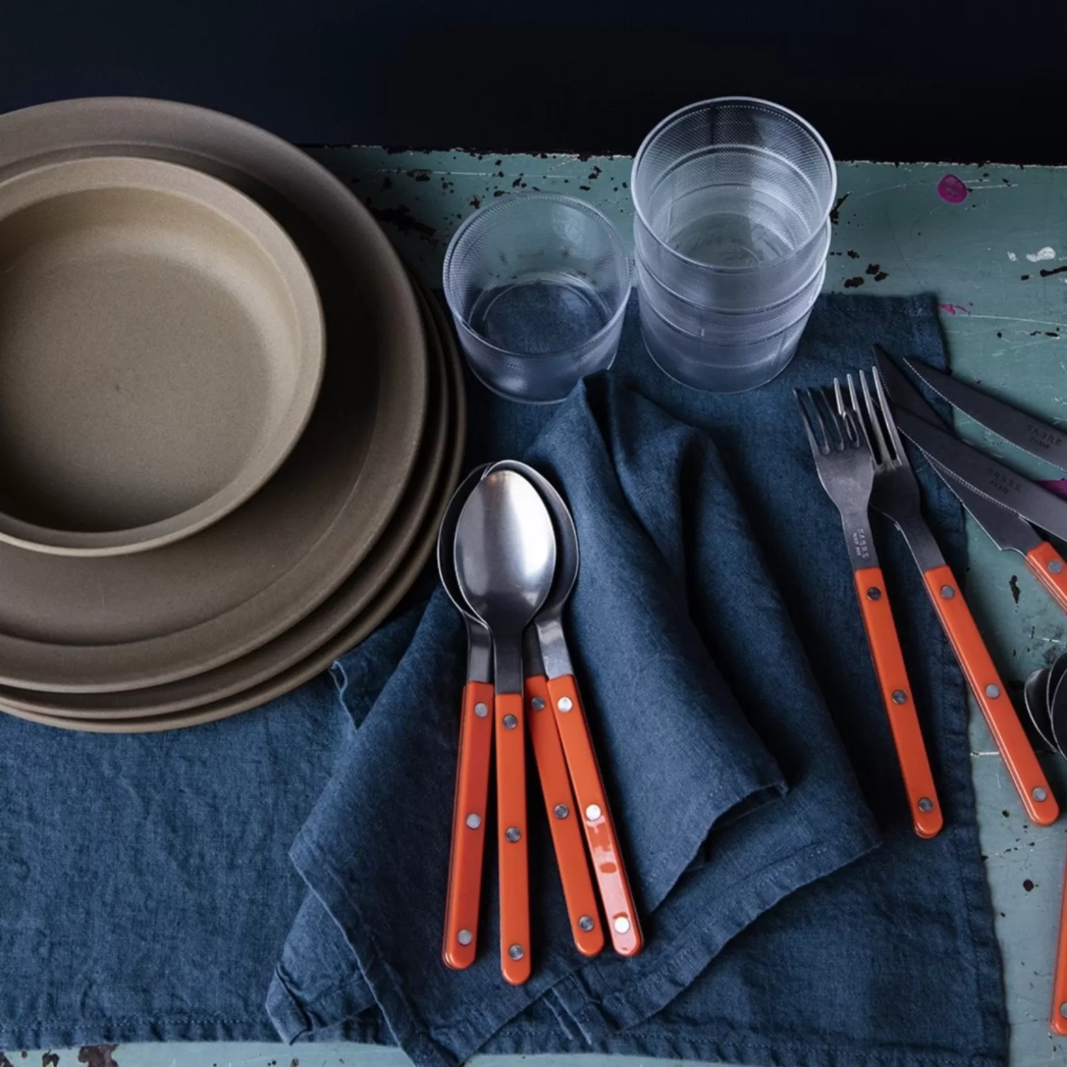 Set De 5 Pièces<Sabre Paris Bistrot Vintage Uni, Orange