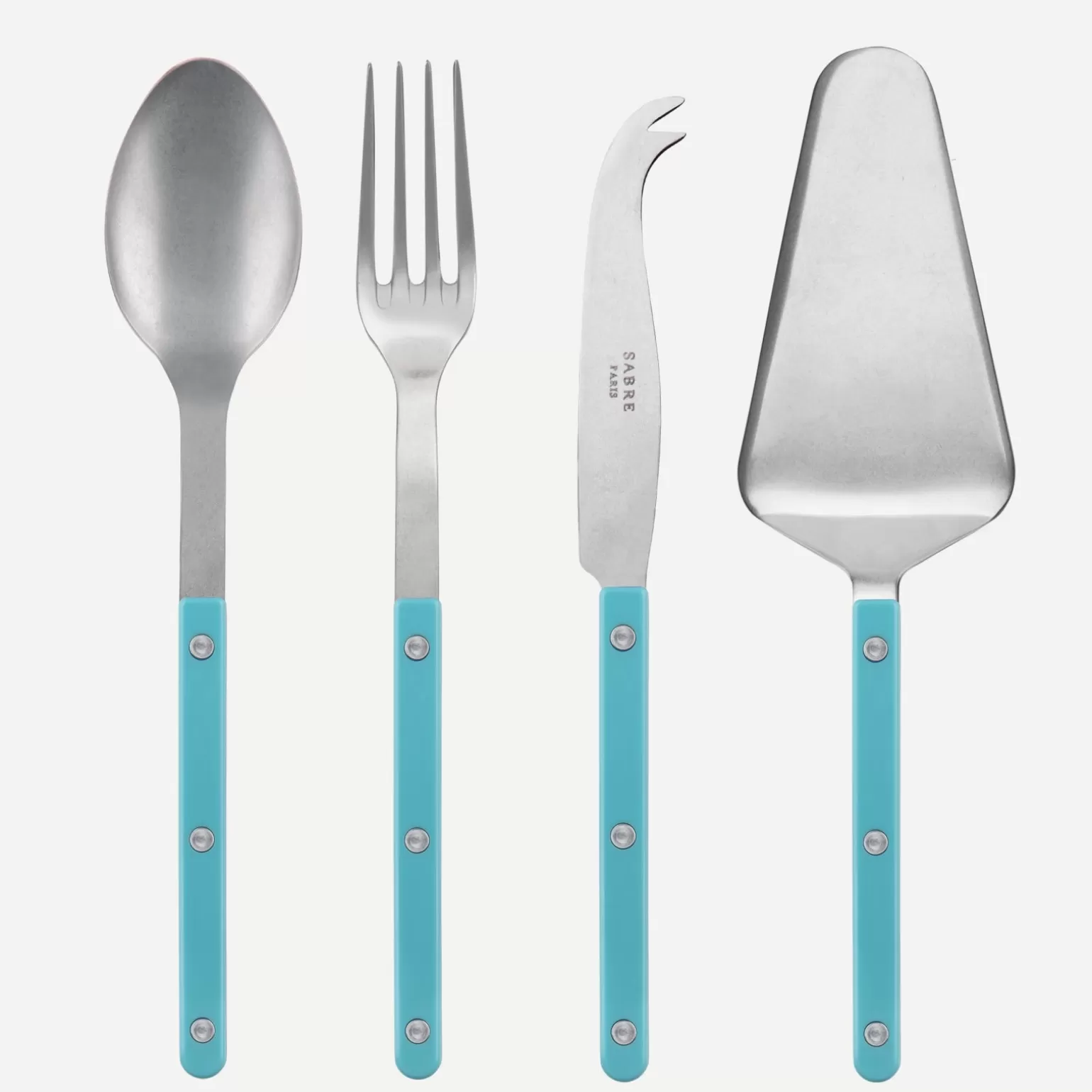 Set Les Essentiels - Ensemble De 4 Couverts De Service<Sabre Paris Bistrot Vintage Uni, Turquoise