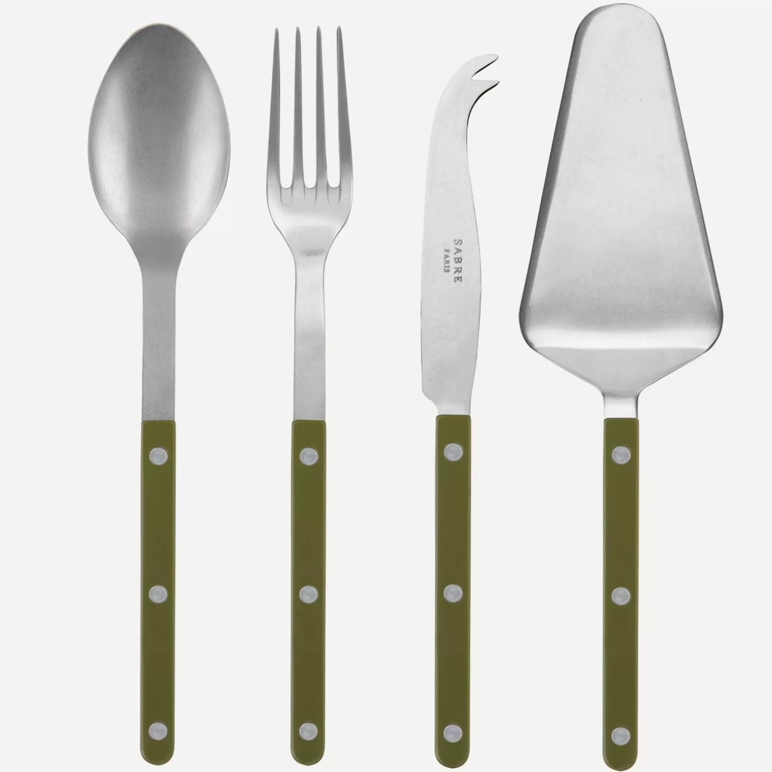 Set Les Essentiels - Ensemble De 4 Couverts De Service<Sabre Paris Bistrot Vintage Uni, Vert fougère