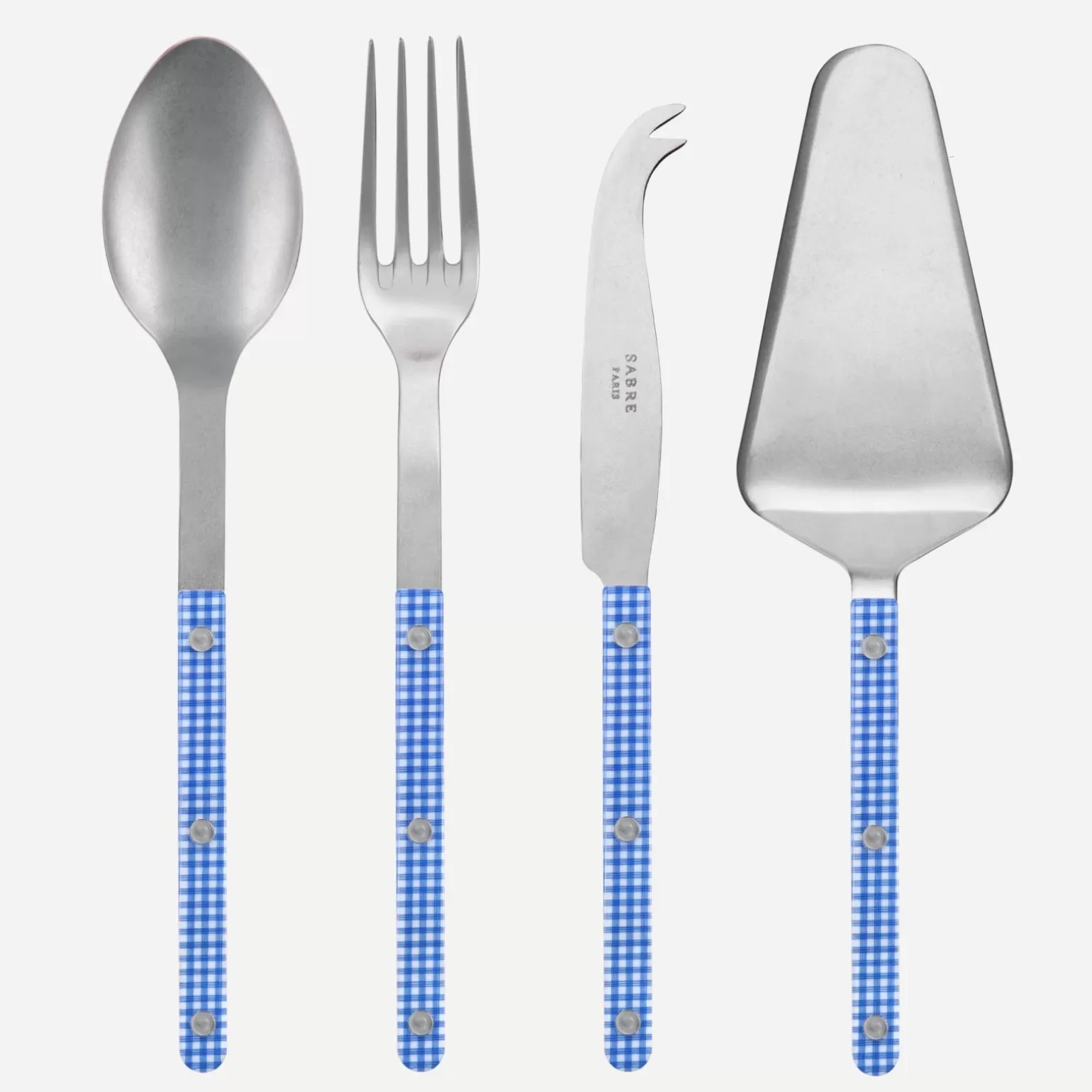 Set Les Essentiels - Ensemble De 4 Couverts De Service<Sabre Paris Bistrot Vintage Vichy, Bleu