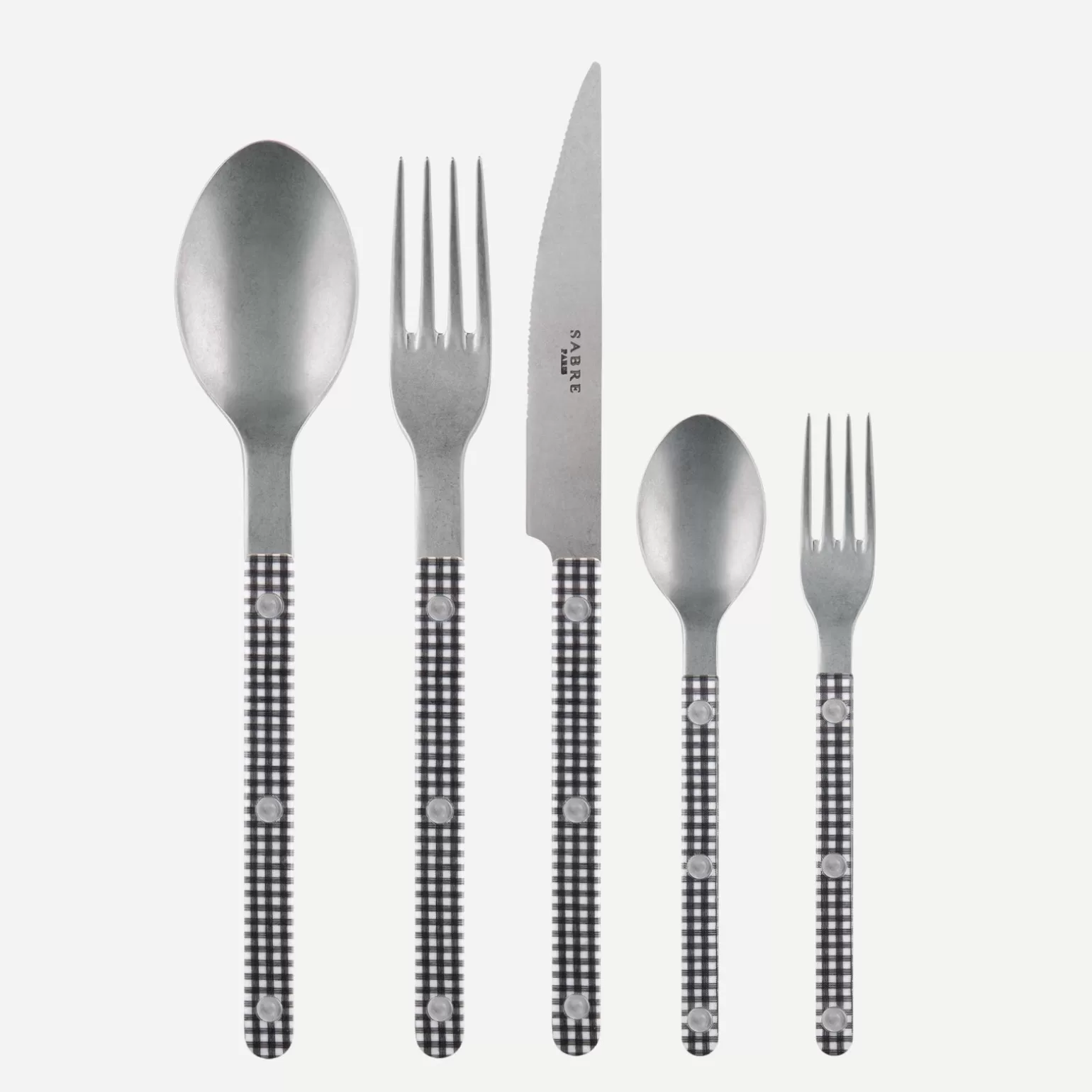 Set De 5 Pièces<Sabre Paris Bistrot Vintage Vichy, Noir