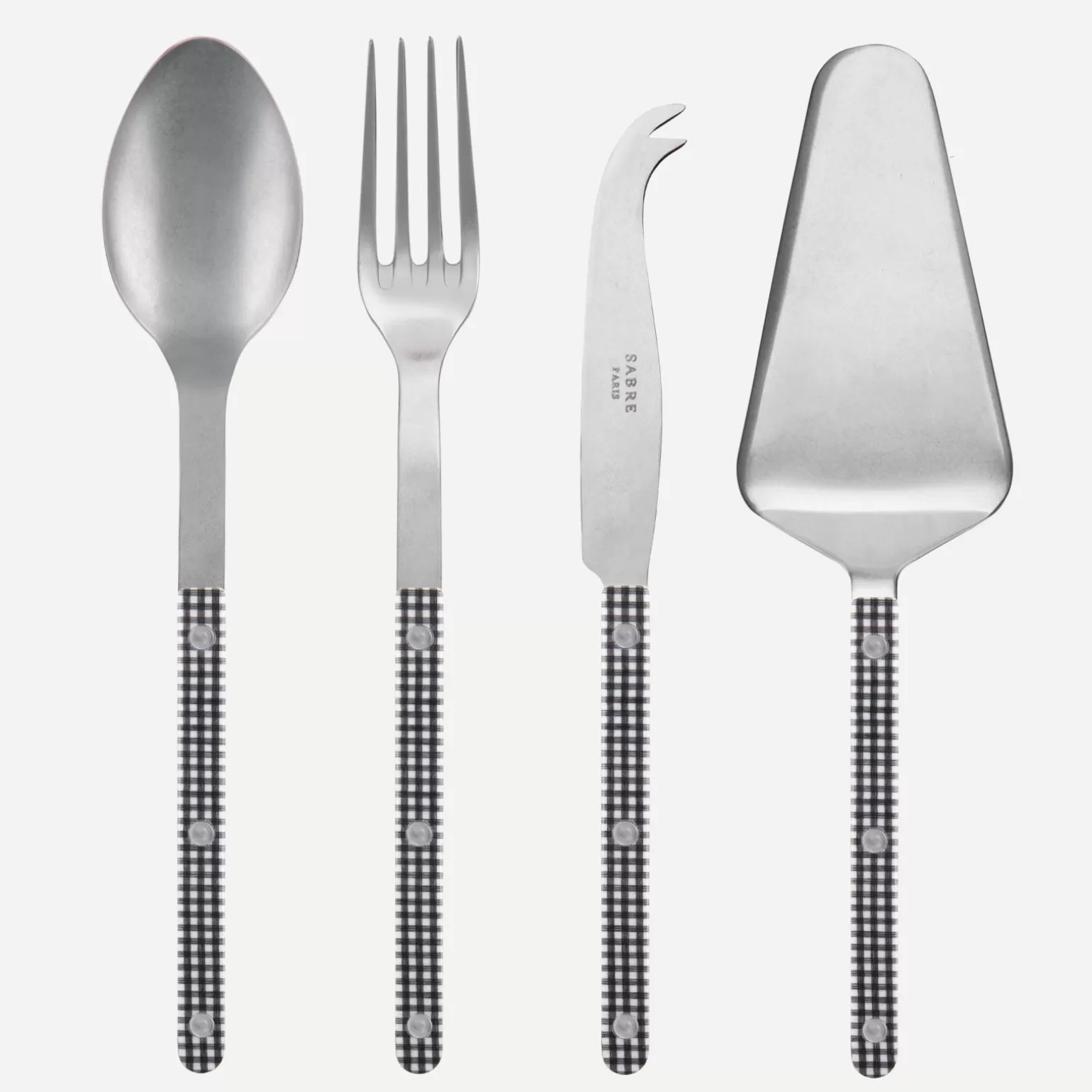 Set Les Essentiels - Ensemble De 4 Couverts De Service<Sabre Paris Bistrot Vintage Vichy, Noir