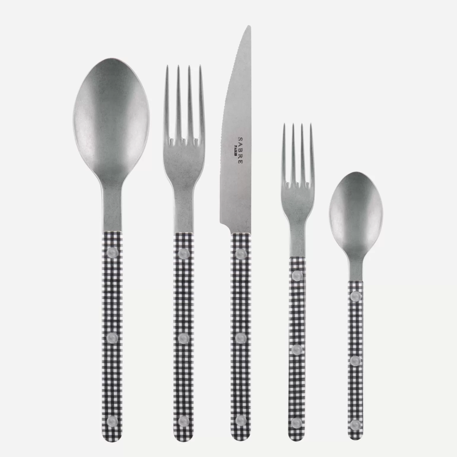 Set De 5 Pièces<Sabre Paris Bistrot Vintage Vichy, Noir