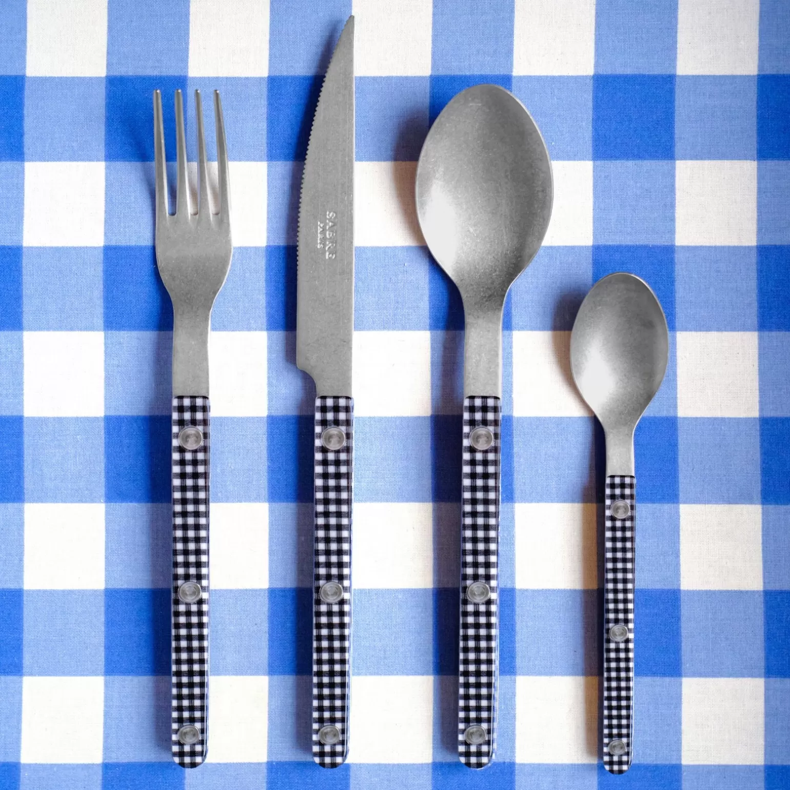 Set De 5 Pièces<Sabre Paris Bistrot Vintage Vichy, Noir