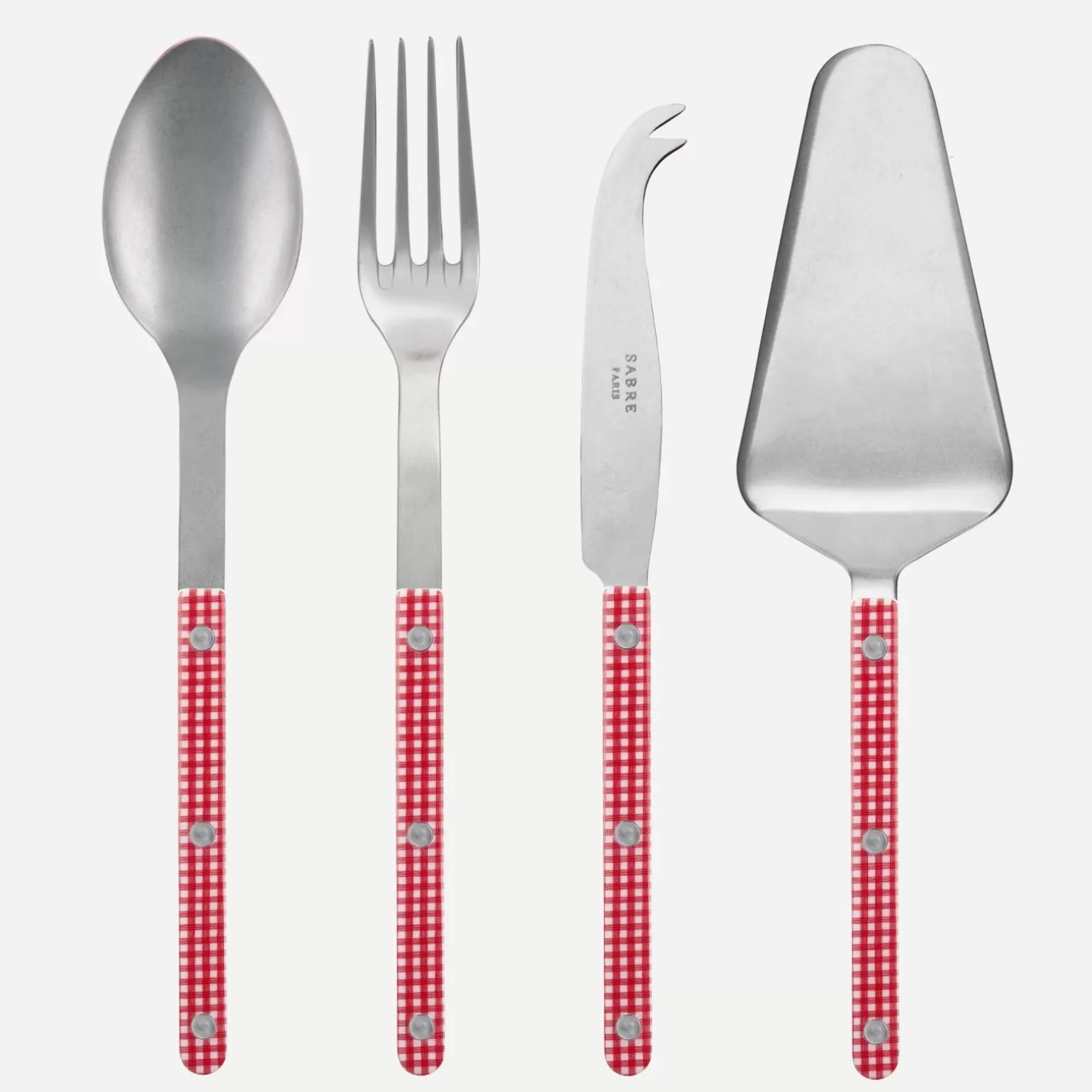 Set Les Essentiels - Ensemble De 4 Couverts De Service<Sabre Paris Bistrot Vintage Vichy, Rouge